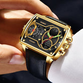 Relojes sencillos de cuero LOS0203 Cuarzo resistente al agua